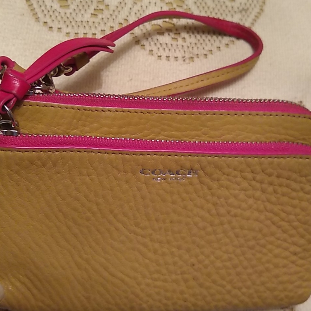 Authentic Coach Leather Wristlet